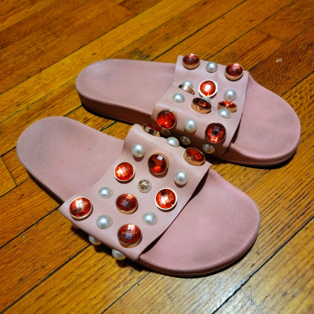 Tory Burch Women's Vail Embellished Pool Slide Sandals